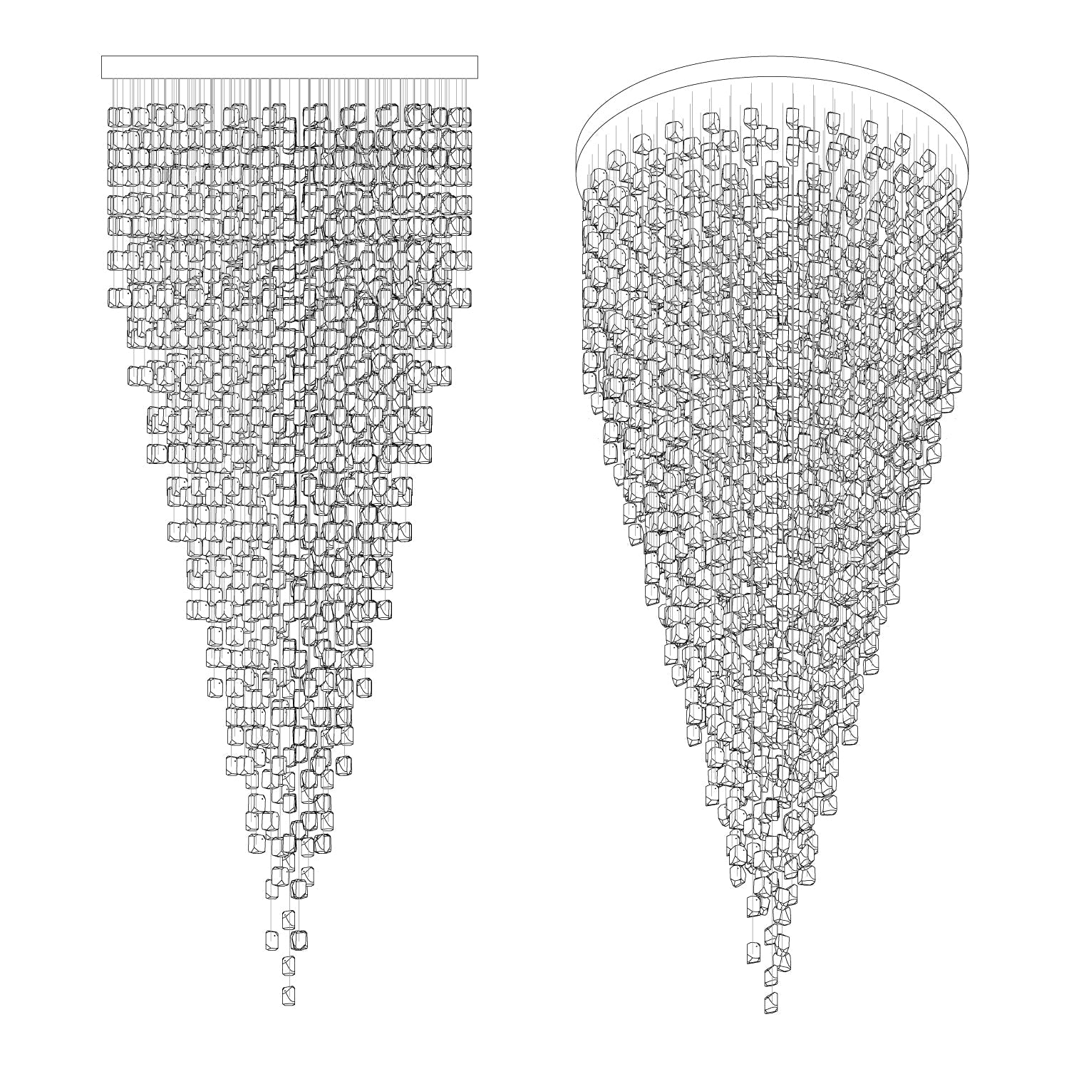 Veshaa Postmodern Luxury Stone Crystal Chandelier - Blowlighting