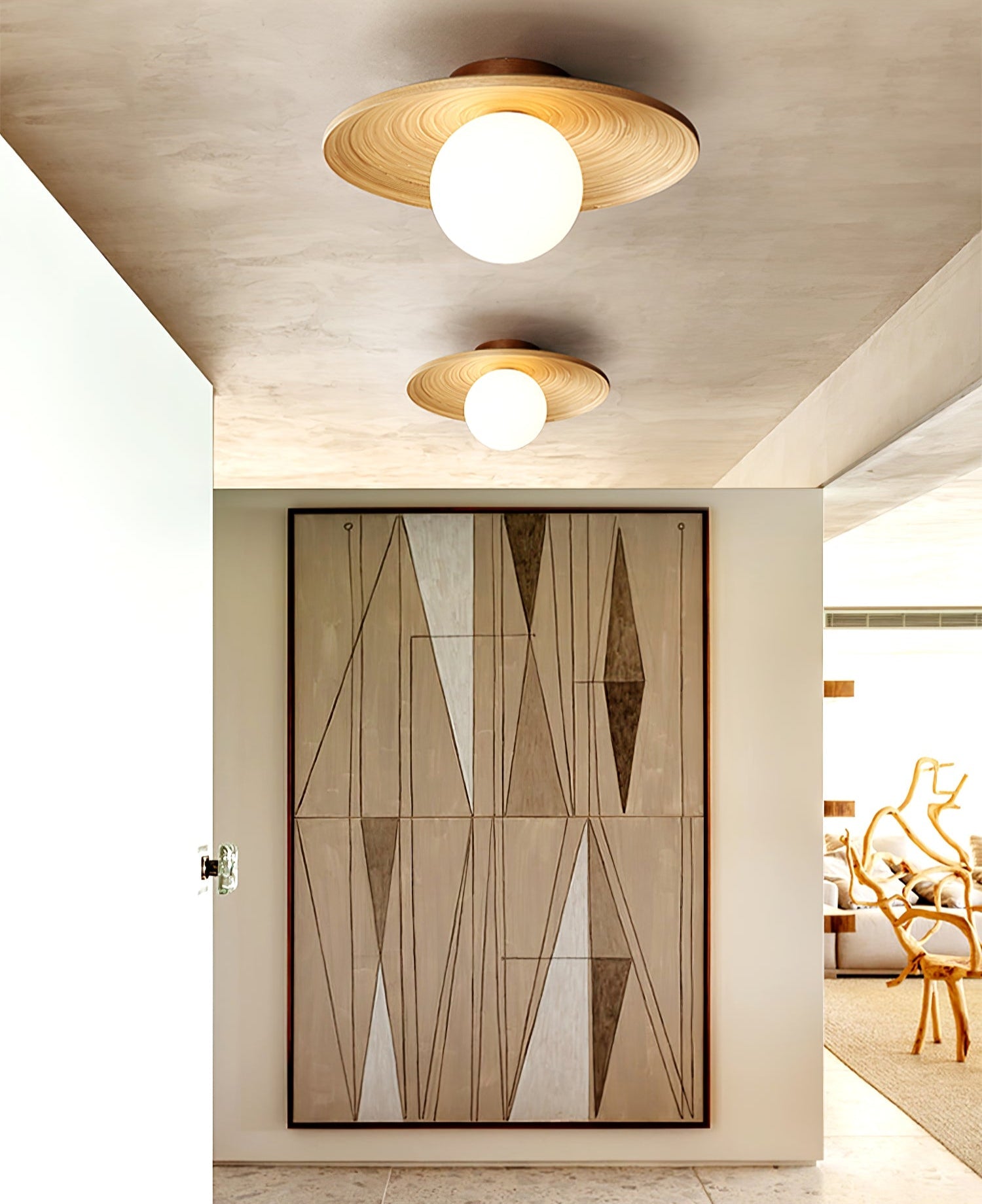 Soluna Wood Ceiling Light - Blowlighting