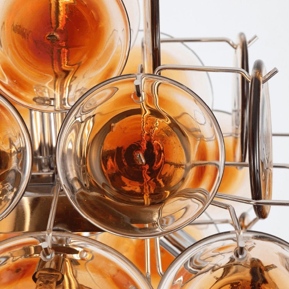 Aurora Chandelier Murano Glass Disc Mid Century - Blowlighting