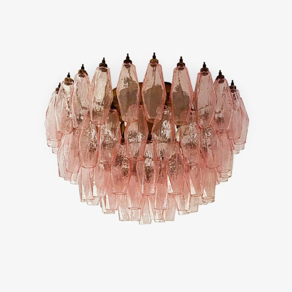 Aurora Ceiling Lamp Pink Rhombus Glass Layered Vintage Elegance - Blowlighting