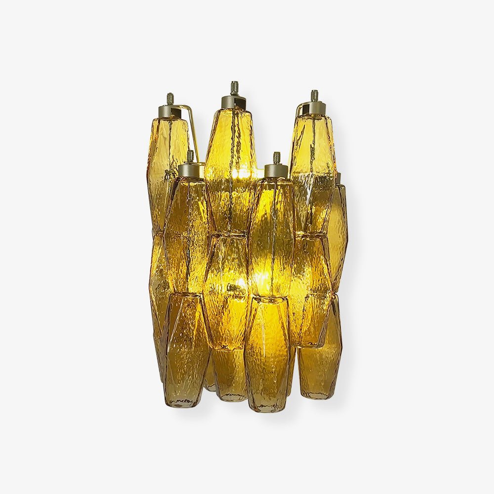 Aurora Wall Lamp Amber Rhombus Glass Geometric Murano Warmth - Blowlighting