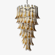 Aurora Chandelier Gold Murano Glass Petals Layered Cascading - Blowlighting