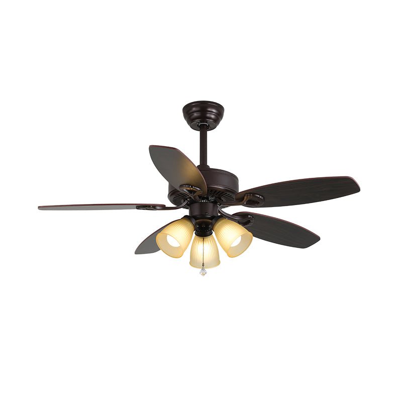 Solara Classic Wood Glass Ceiling Fan Light - Blowlighting