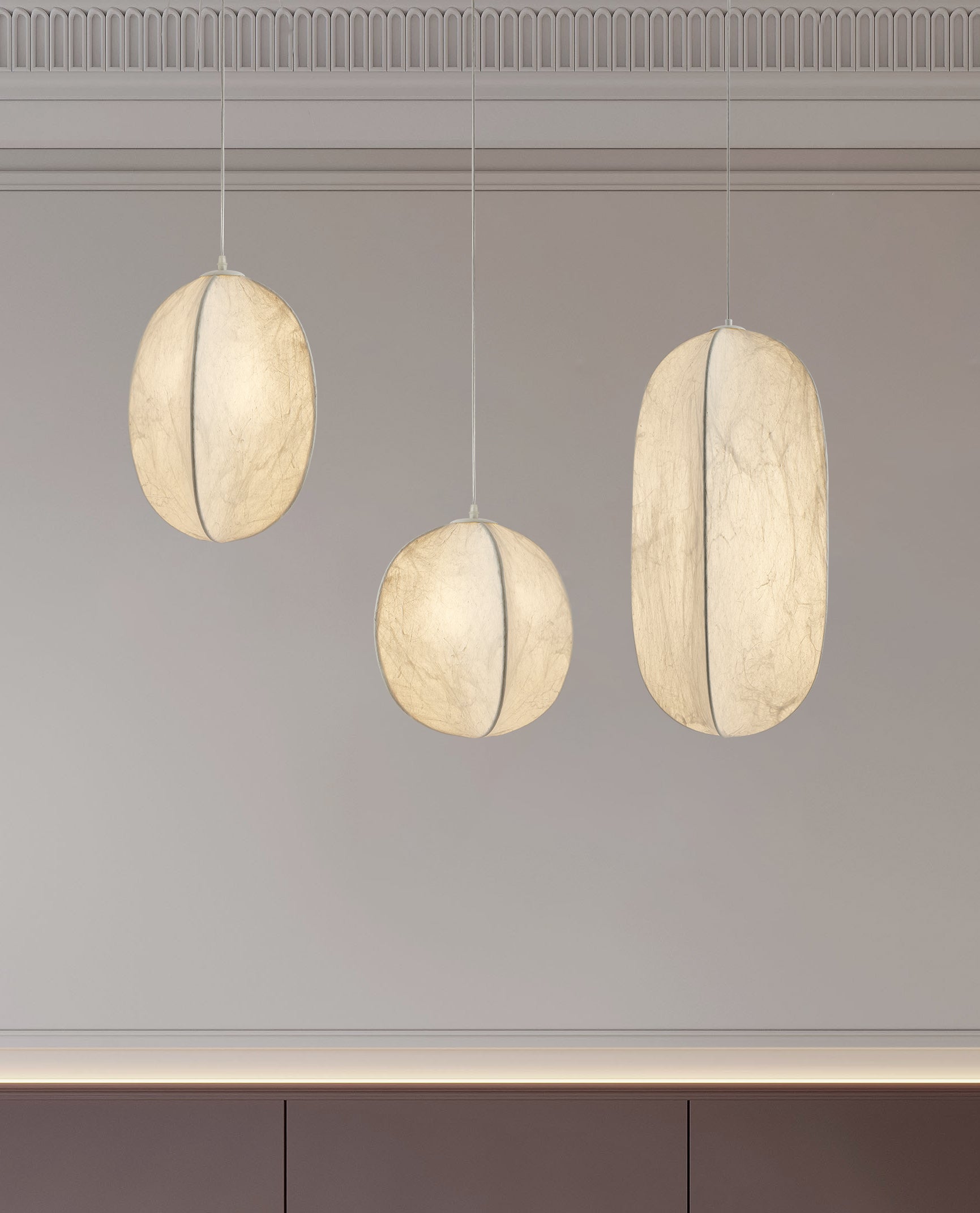 Cocoon Minimalist Silk Pendant Lamp - Blowlighting