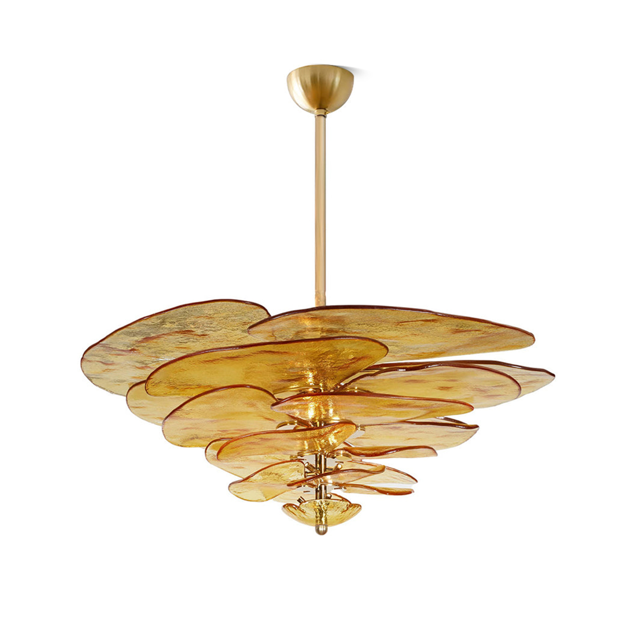 Aurora Chandelier Gold Murano Glass Petal Luxury - Blowlighting