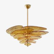 Aurora Chandelier Gold Murano Glass Petal Luxury - Blowlighting