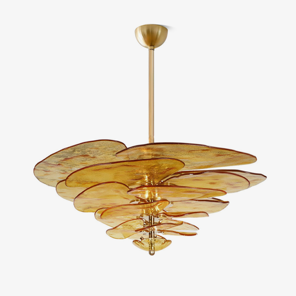 Aurora Chandelier Gold Murano Glass Petal Luxury - Blowlighting