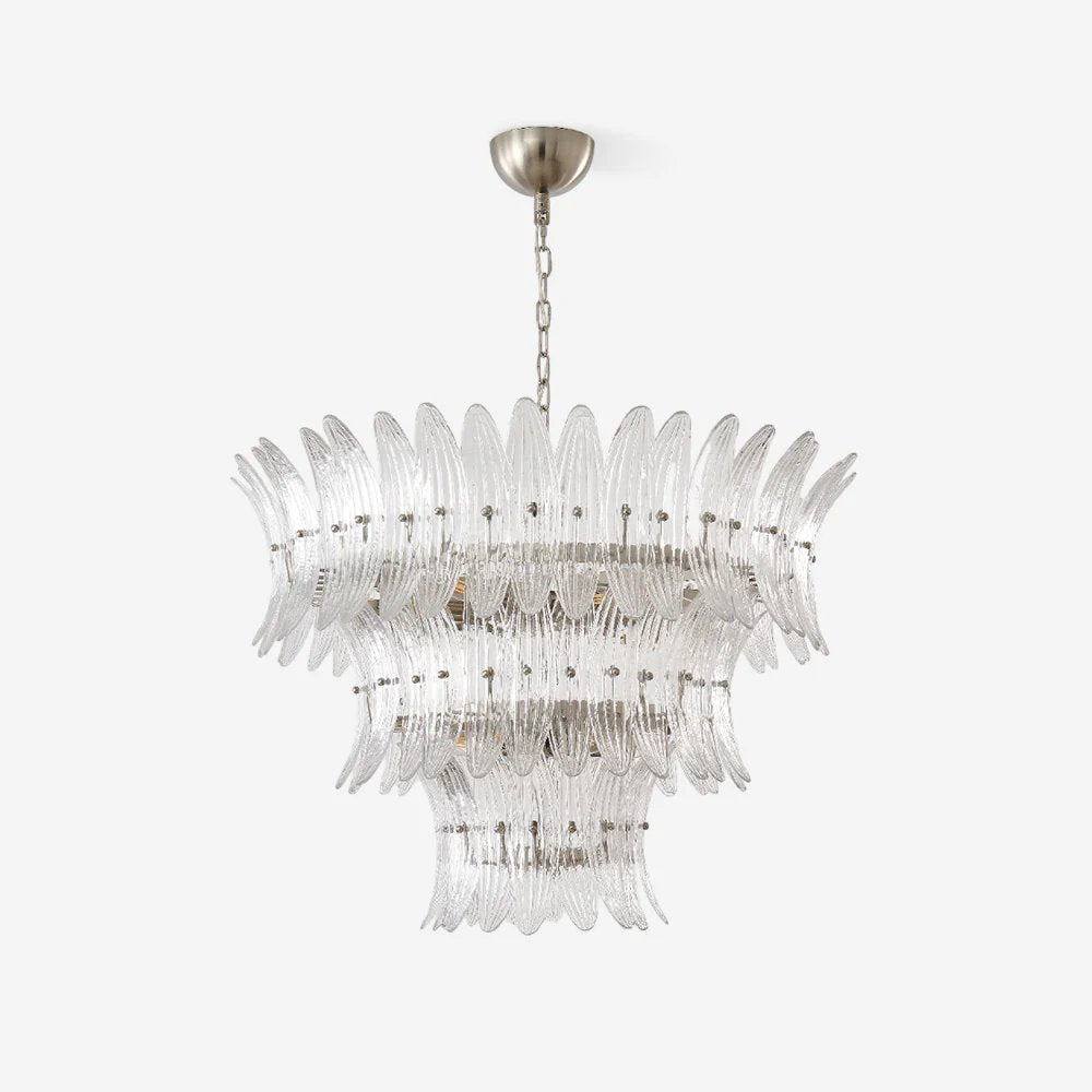 Aurora Chandelier Murano Glass Palmette Leaf Tiered - Blowlighting