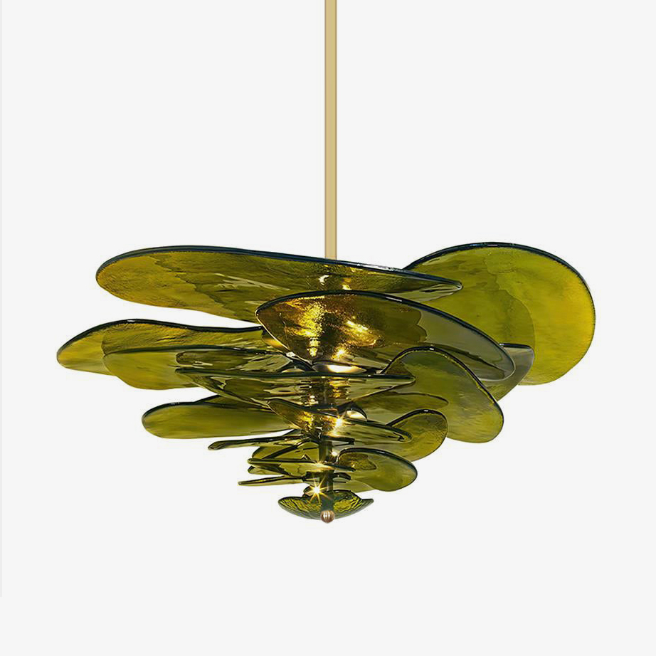 Aurora Chandelier Gold Murano Glass Petal Luxury - Blowlighting