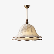 Ilsilis Traditional Elegance Floral Fabric Wood Pendant Lamp - Blowlighting