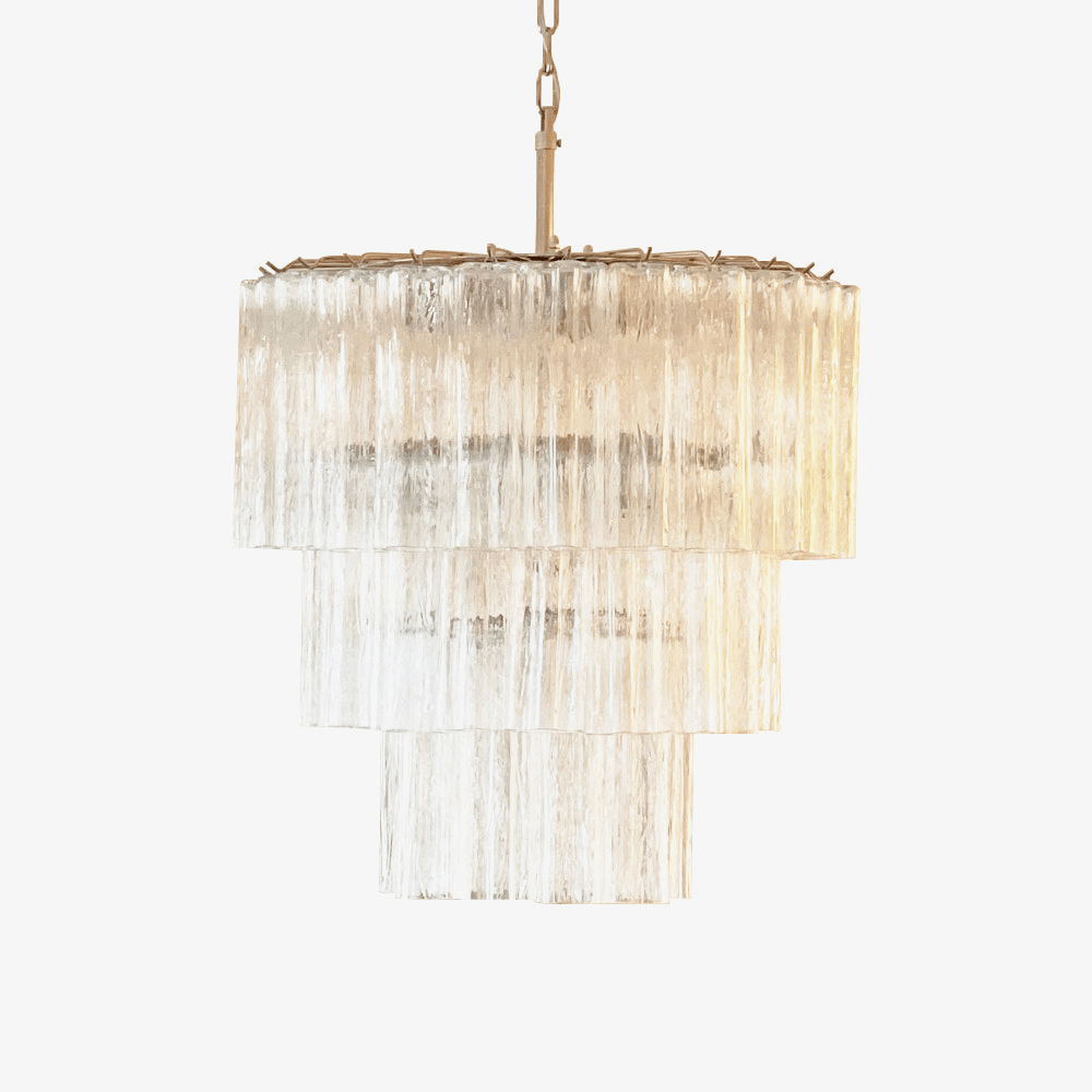 Aurora Chandelier Tiered Murano Glass Tube Waterfall Luxury - Blowlighting