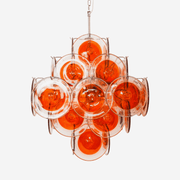 Aurora Chandelier Orange Murano Glass Disc Layered - Blowlighting