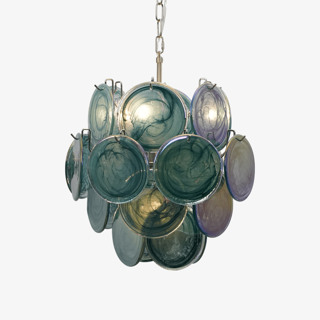 Aurora Chandelier Multicolor Murano Disc Layered Artistic - Blowlighting