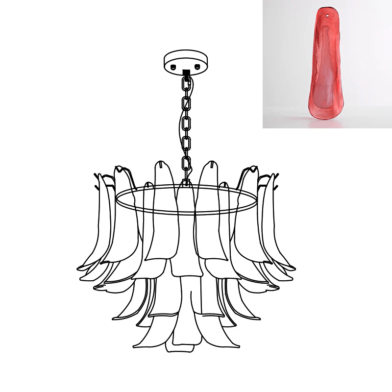 Aurora Chandelier Murano Glass Leaf Golden - Blowlighting