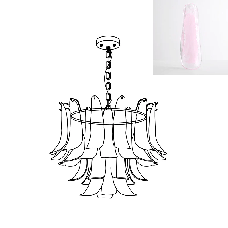 Aurora Chandelier Murano Glass Leaf Golden - Blowlighting