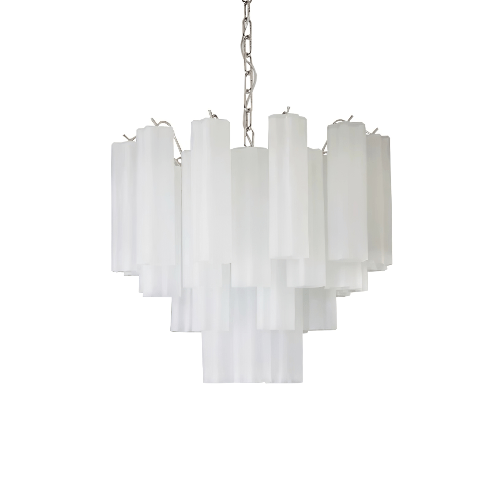Aurora Chandelier Frosted Glass Tubes Layered Minimalist - Blowlighting