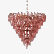 Aurora Chandelier Pink Faceted Glass Layered Vintage - Blowlighting
