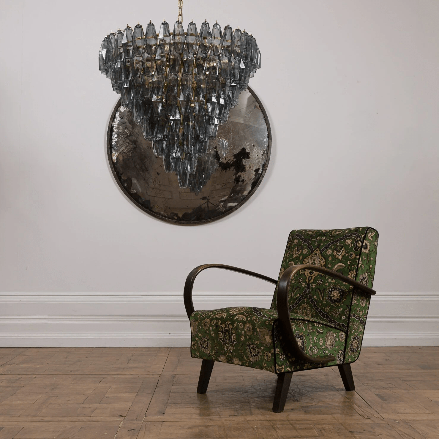 Aurora Chandelier Pink Faceted Glass Layered Vintage - Blowlighting