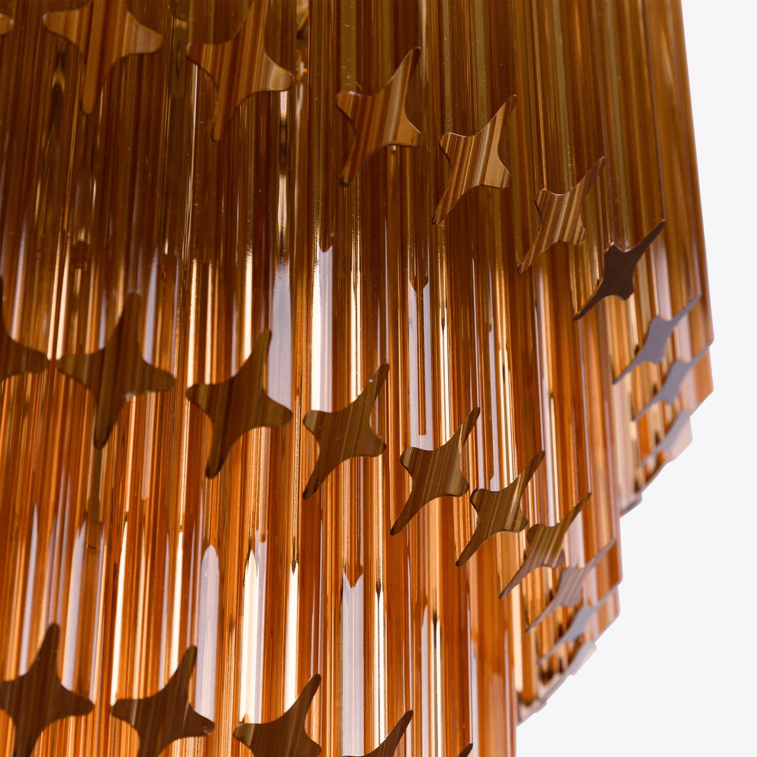 Aurora Chandelier Amber Diamond Glass Layered Retro - Blowlighting