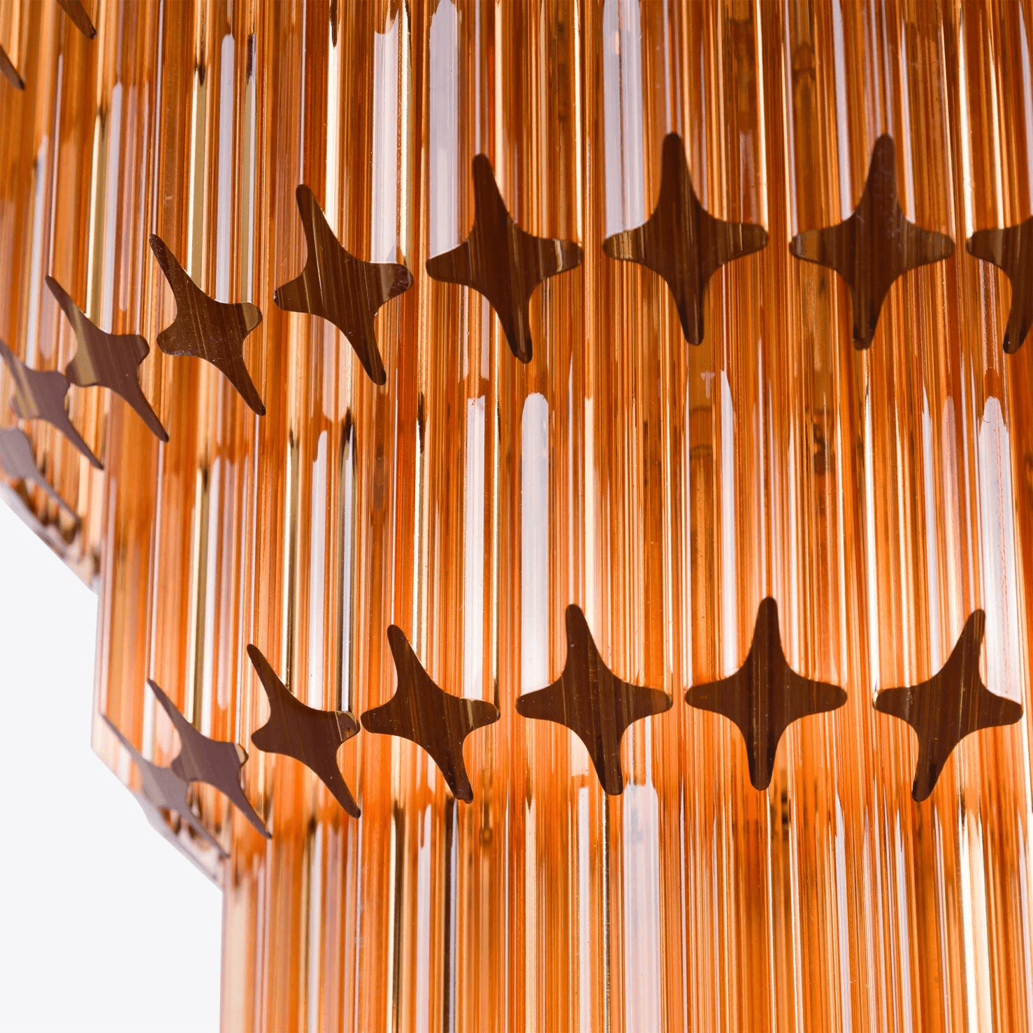 Aurora Chandelier Amber Diamond Glass Layered Retro - Blowlighting