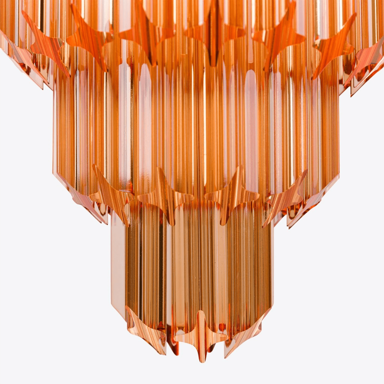 Aurora Chandelier Amber Diamond Glass Layered Retro - Blowlighting