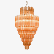 Aurora Chandelier Amber Diamond Glass Layered Retro - Blowlighting