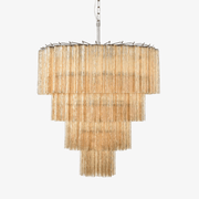 Aurora Chandelier Cascade Layered Glass Elegant Vintage - Blowlighting