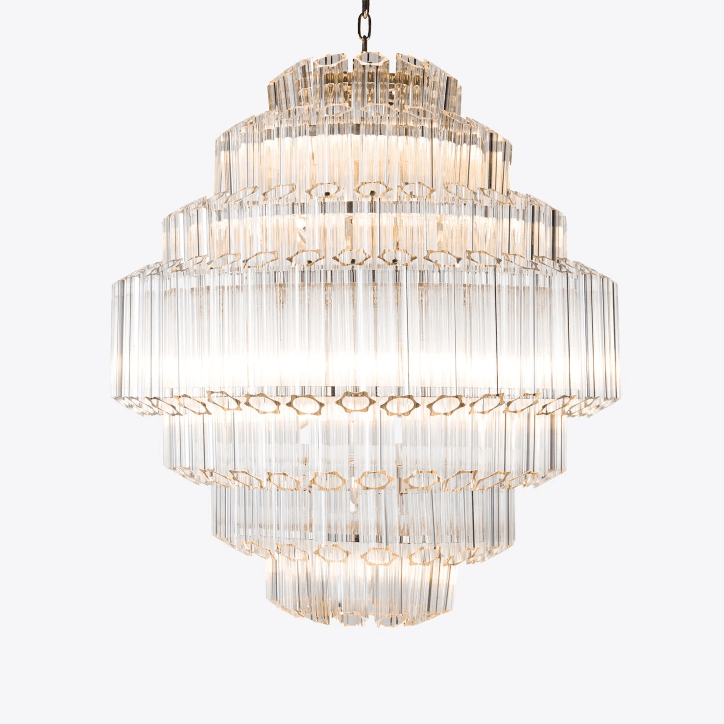 Aurora Chandelier Clear Glass Tube Layered Grande Vintage - Blowlighting