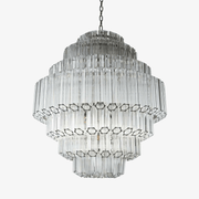 Aurora Chandelier Clear Glass Tube Layered Grande Vintage - Blowlighting