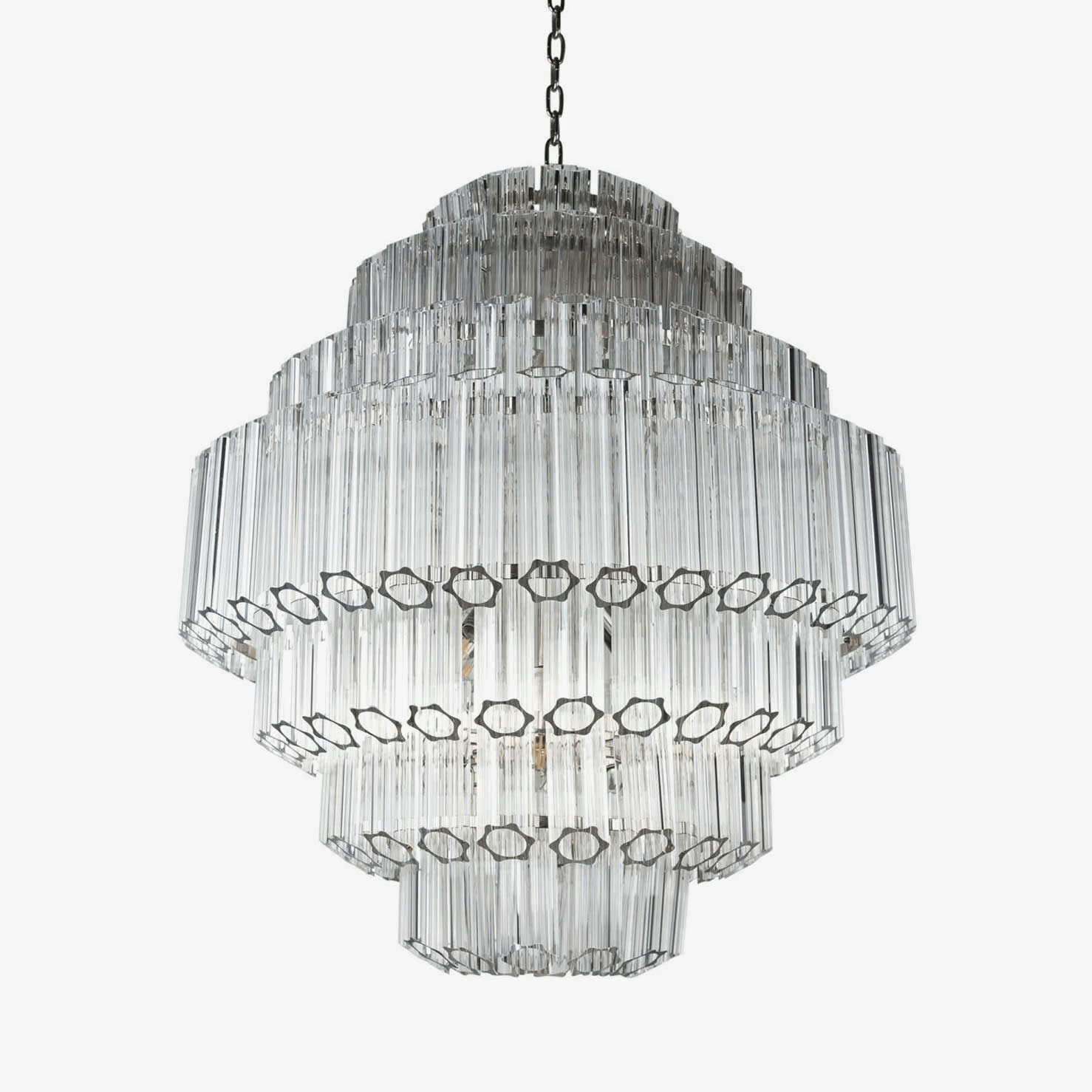 Aurora Chandelier Clear Glass Tube Layered Grande Vintage - Blowlighting