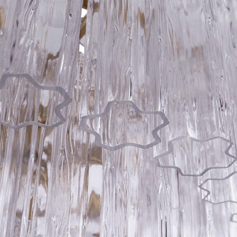 Aurora Chandelier Pink Prism Glass Layered Elegant - Blowlighting