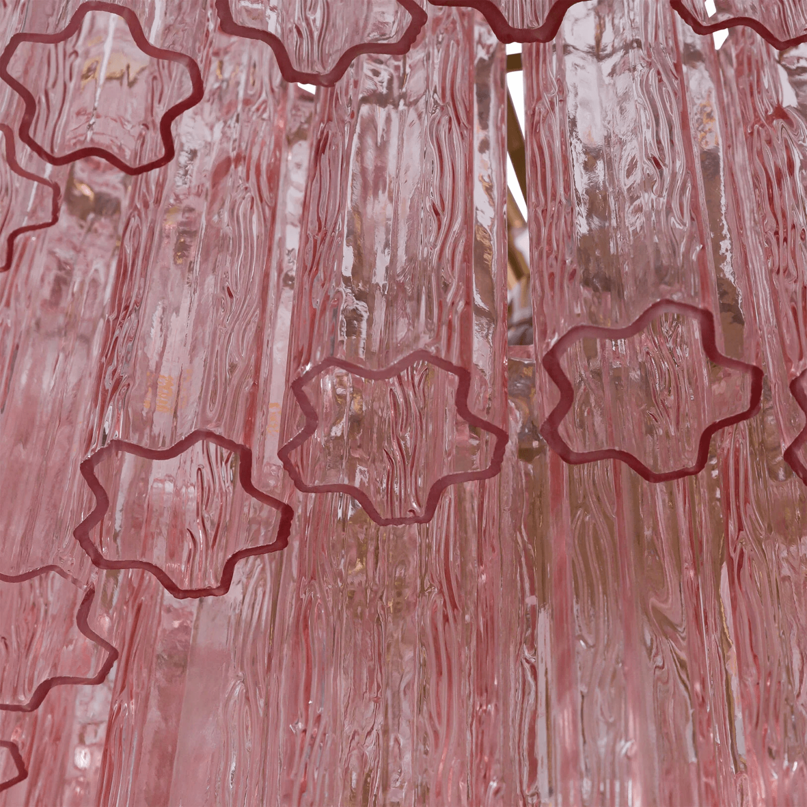 Aurora Chandelier Pink Prism Glass Layered Elegant - Blowlighting