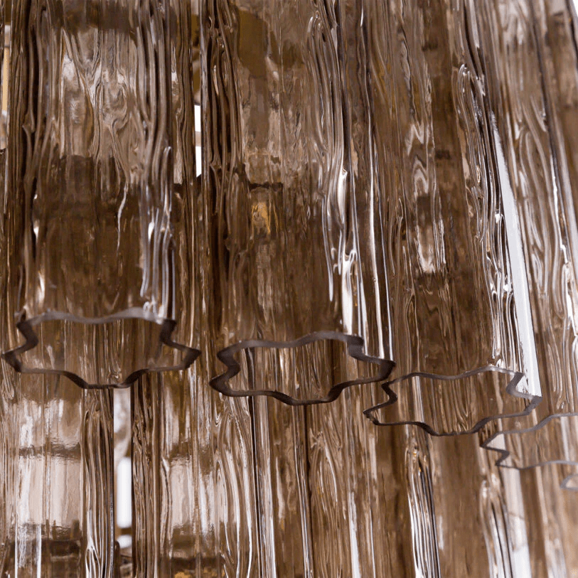 Aurora Chandelier Pink Prism Glass Layered Elegant - Blowlighting