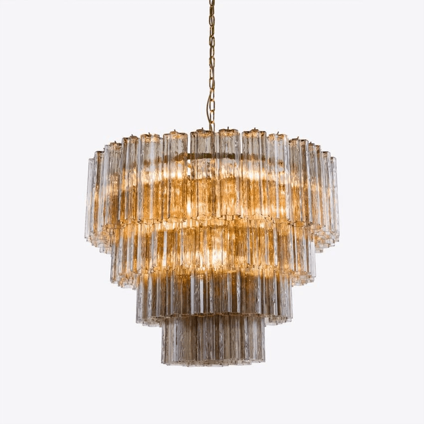 Aurora Chandelier Four Tier Fluted Glass - Blowlighting