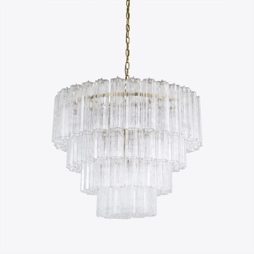 Aurora Chandelier Four Tier Fluted Glass - Blowlighting