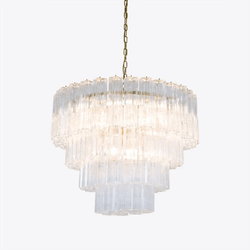 Aurora Chandelier Four Tier Fluted Glass - Blowlighting
