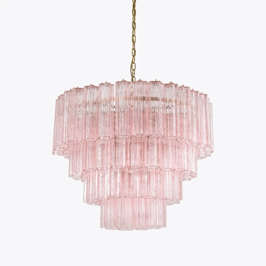 Aurora Chandelier Four Tier Fluted Glass - Blowlighting