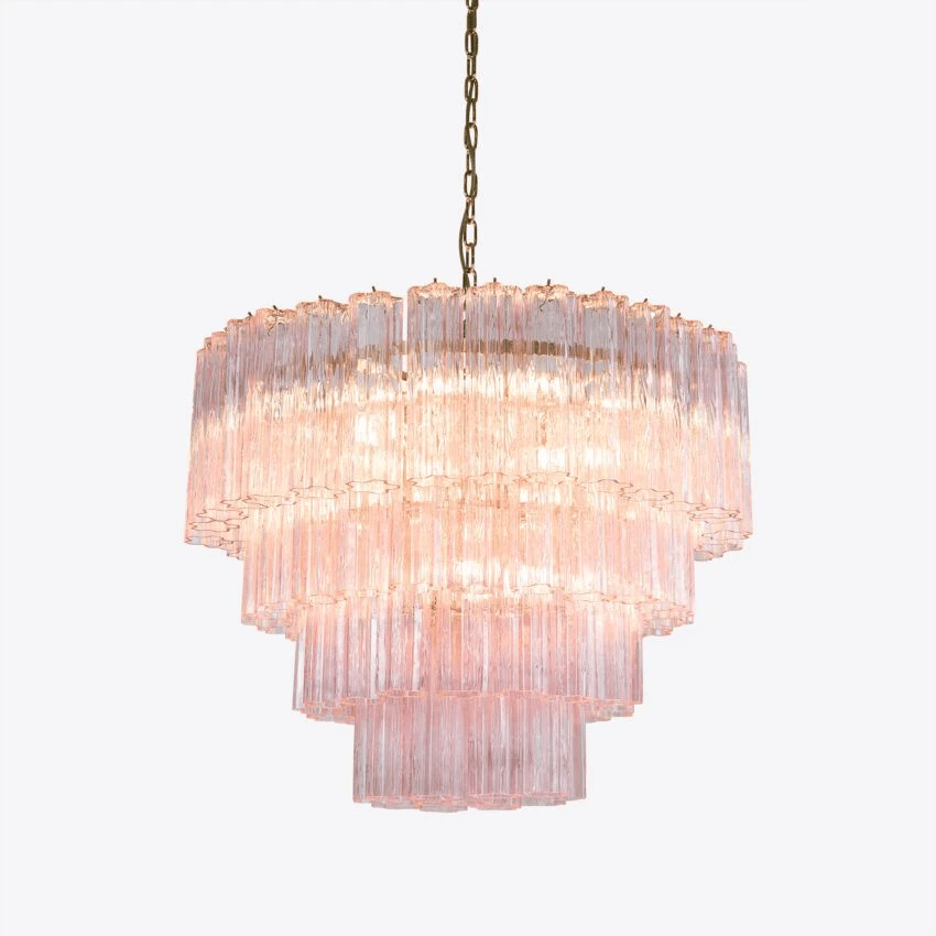 Aurora Chandelier Four Tier Fluted Glass - Blowlighting