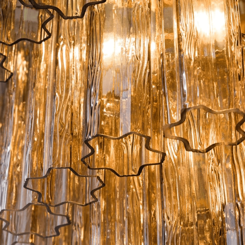 Aurora Chandelier Four Tier Fluted Glass - Blowlighting