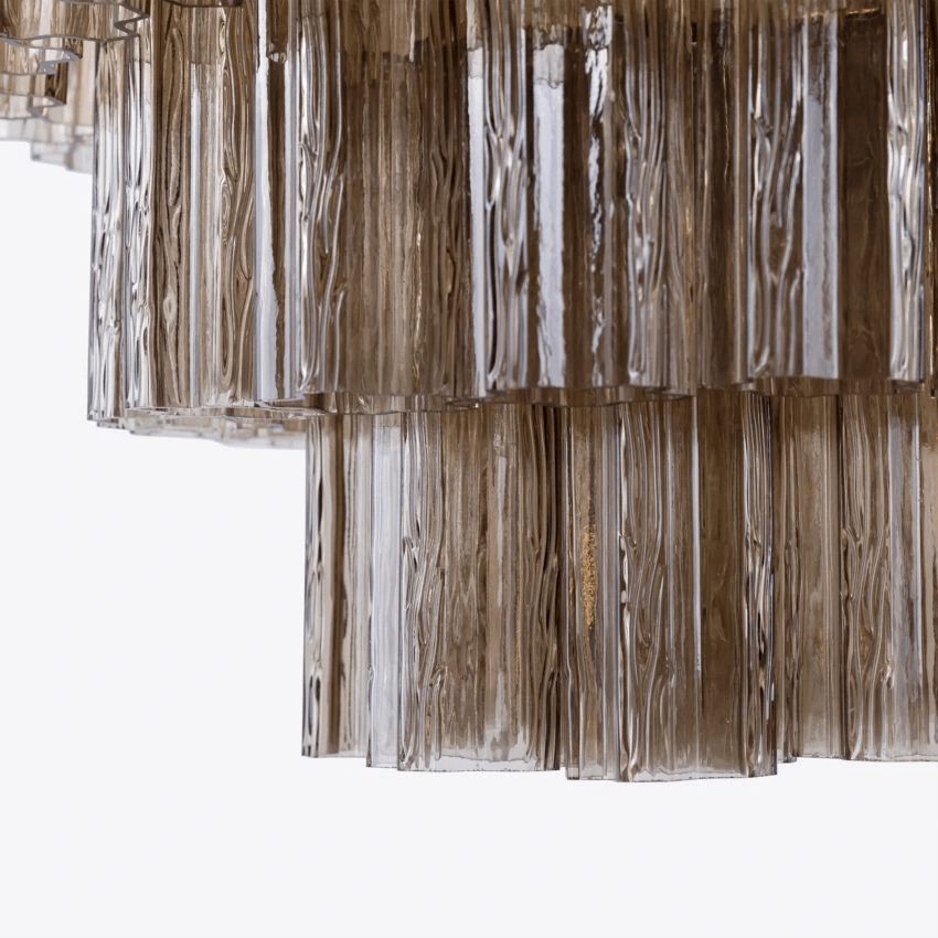 Aurora Chandelier Four Tier Fluted Glass - Blowlighting