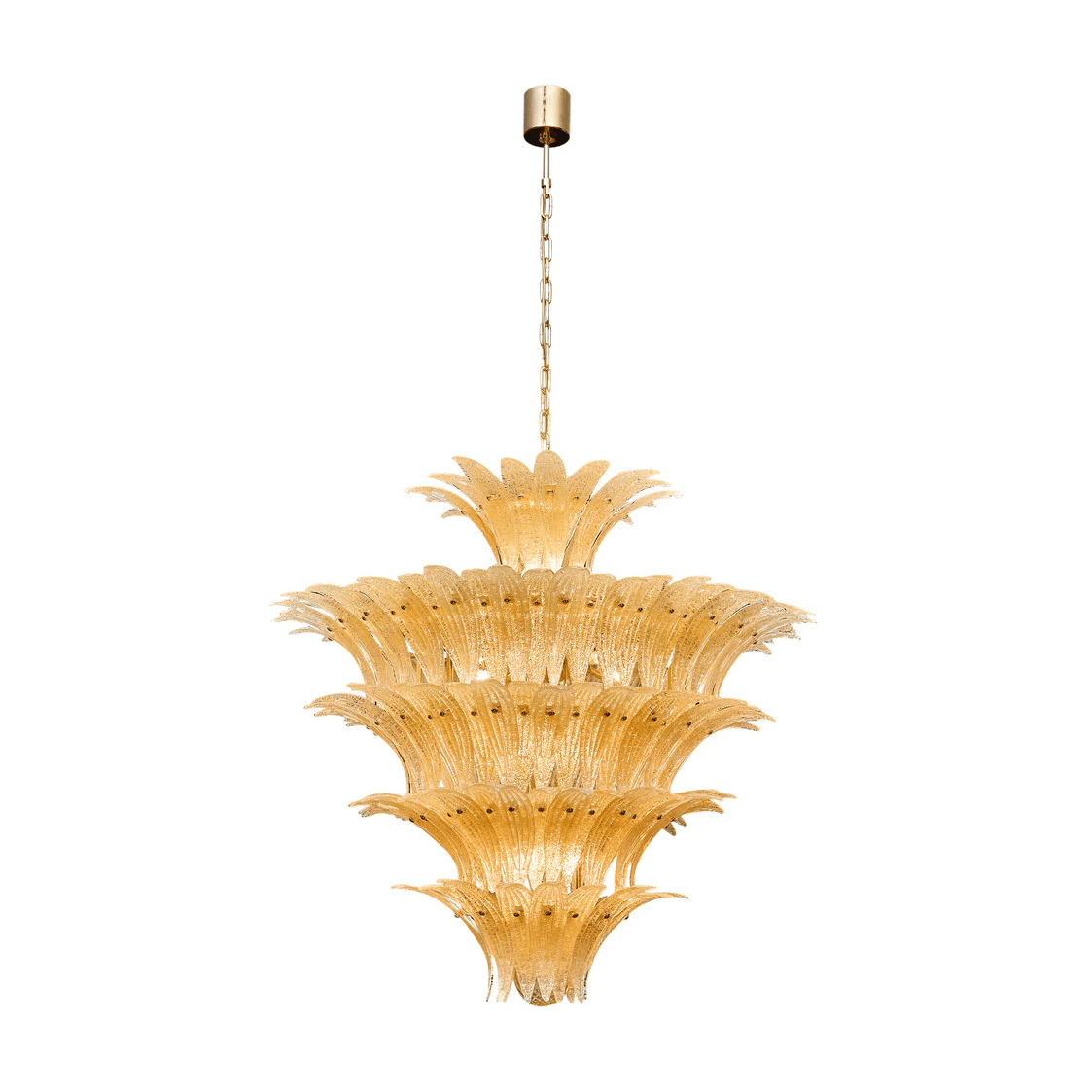 Aurora Chandelier Murano Glass Palmette Leaf Tiered - Blowlighting