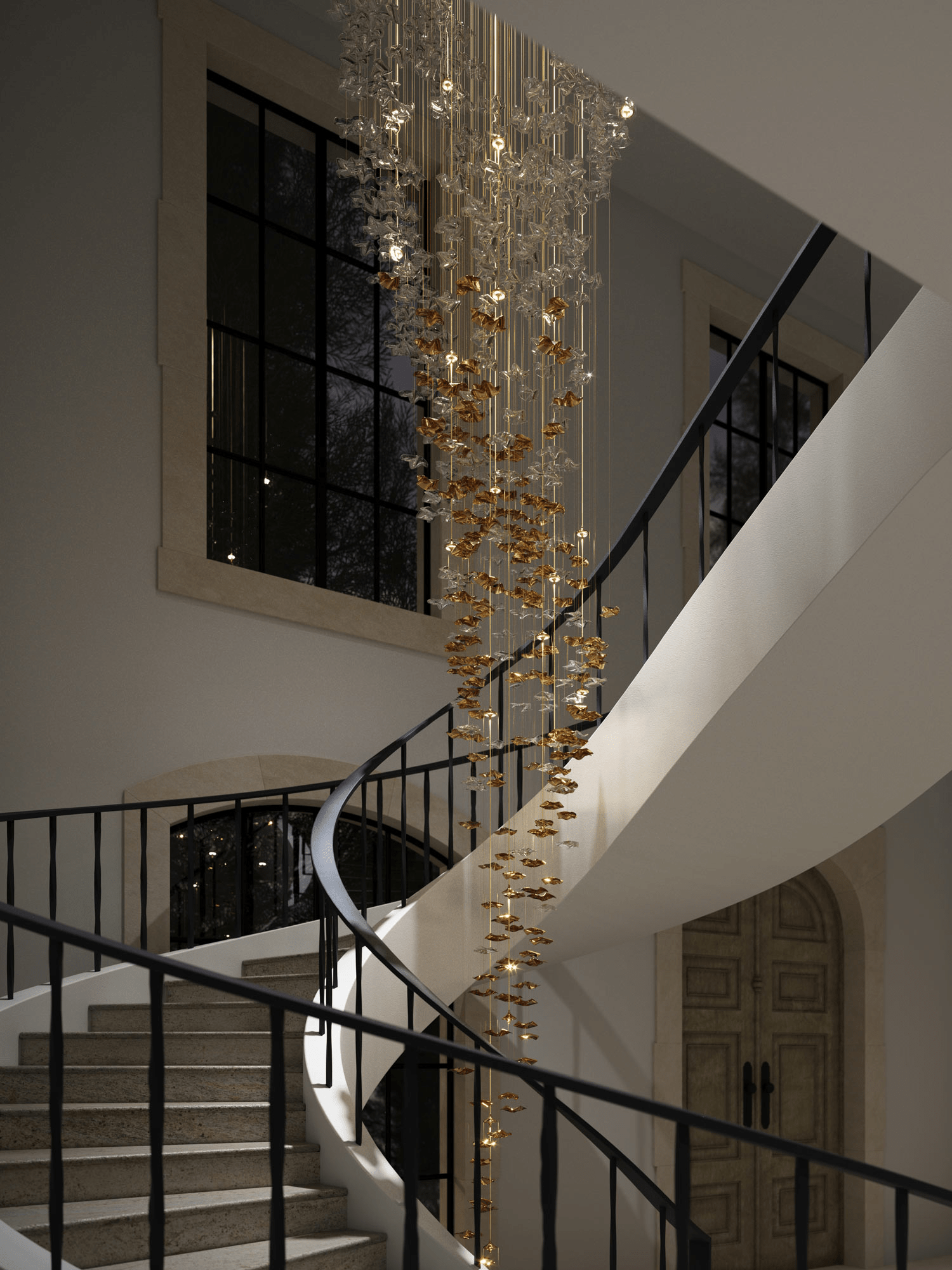 Cezorisra Luxury Brass Linear Chandelier - Blowlighting