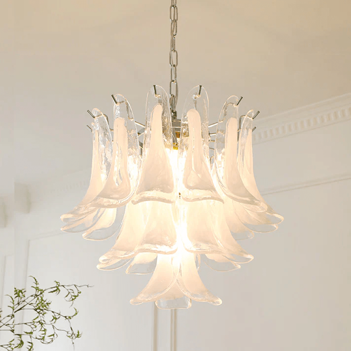 Aurora Chandelier Murano Glass Petals Vintage - Blowlighting