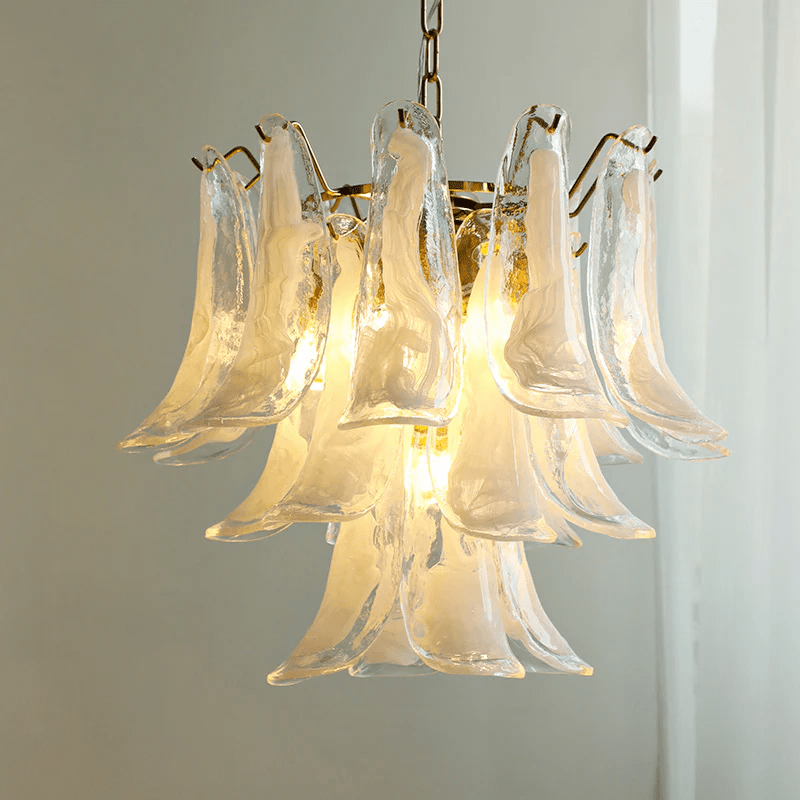 Aurora Chandelier Murano Glass Petals Vintage - Blowlighting