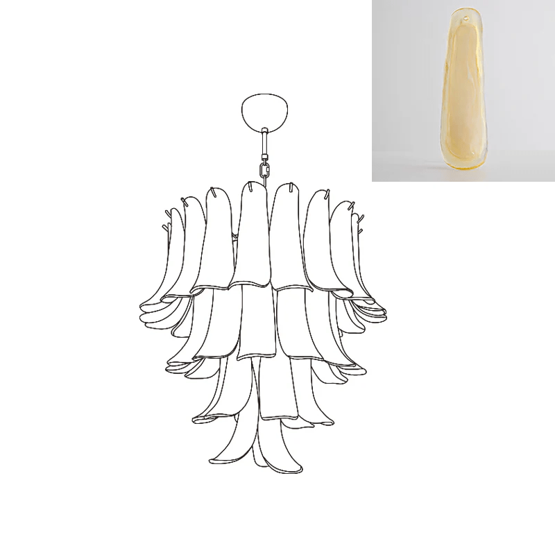 Aurora Chandelier Murano Glass Petals Vintage - Blowlighting