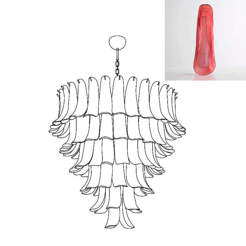 Aurora Chandelier Murano Glass Petals Vintage - Blowlighting