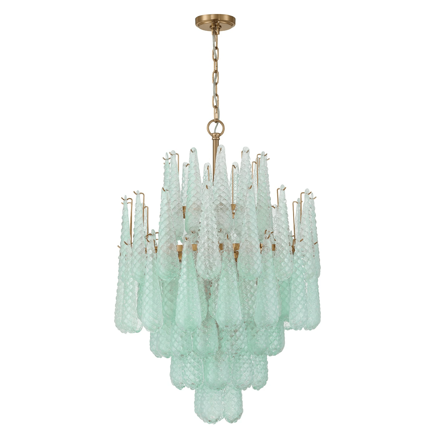 Aurora Chandelier Drop Textured Glass Elegant - Blowlighting