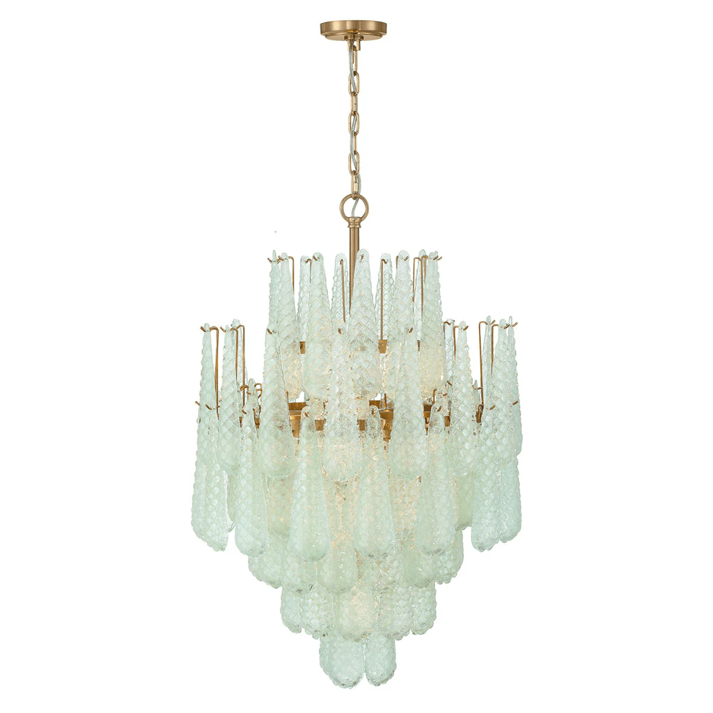 Aurora Chandelier Drop Textured Glass Elegant - Blowlighting
