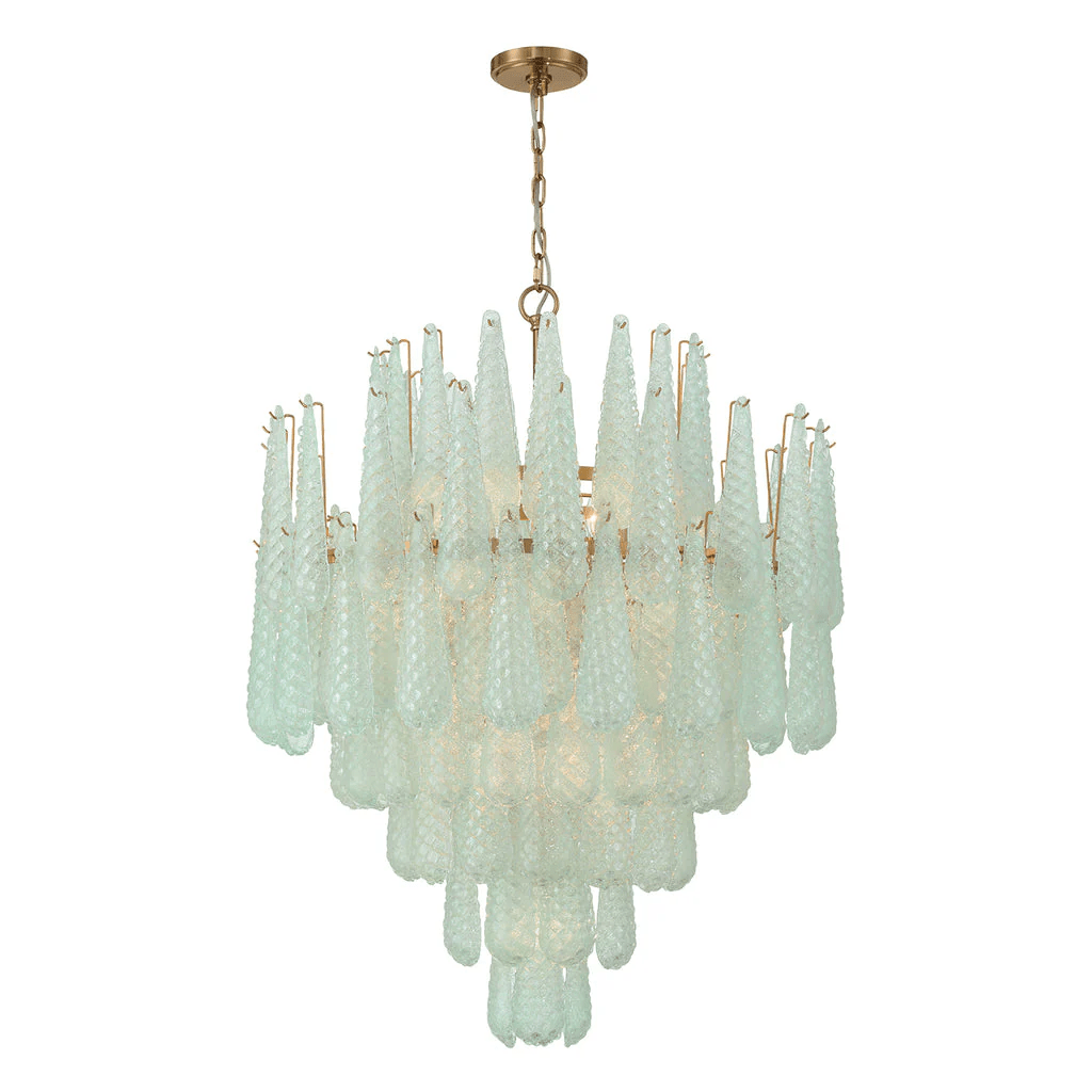 Aurora Chandelier Drop Textured Glass Elegant - Blowlighting