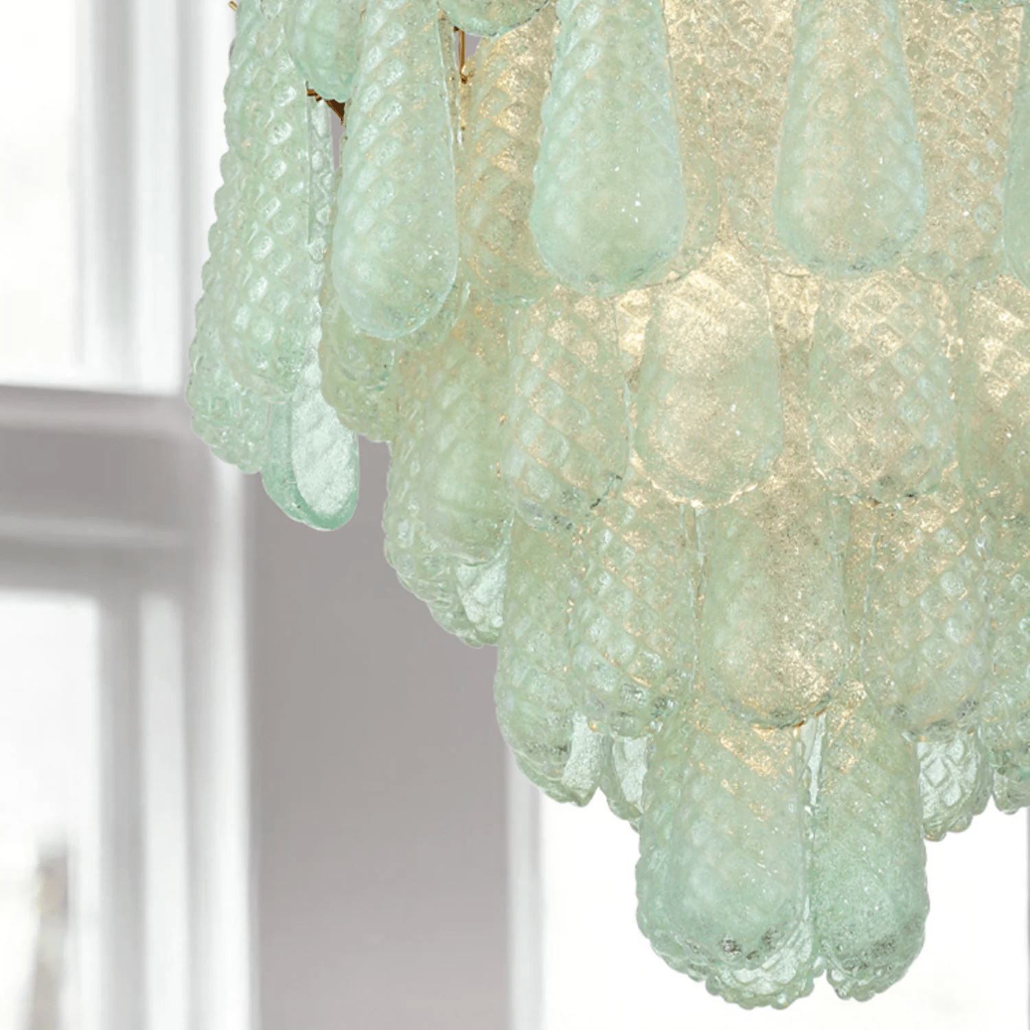 Aurora Chandelier Drop Textured Glass Elegant - Blowlighting
